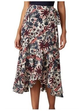 Scotch & Soda Floral Botanical Wrap Skirt Blue Red